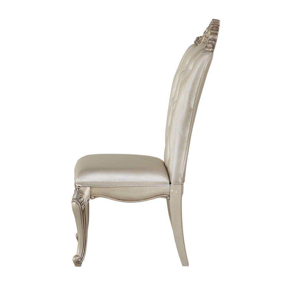 Gorsedd - Side Chair Set of 2) - Cream Fabric & Golden Ivory