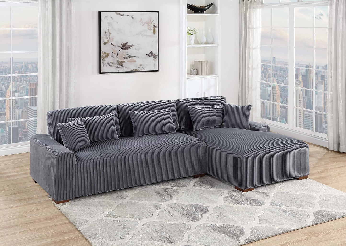 XL comfy gray sectional