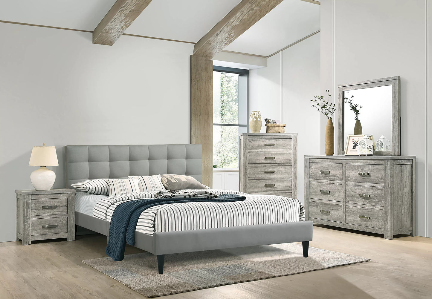 Gray 4 Piece Queen Bedroom Set