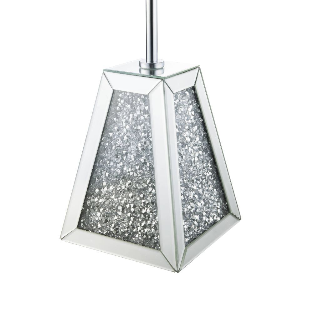 Noralie - 20" Accent Table - Mirrored & Faux Diamonds