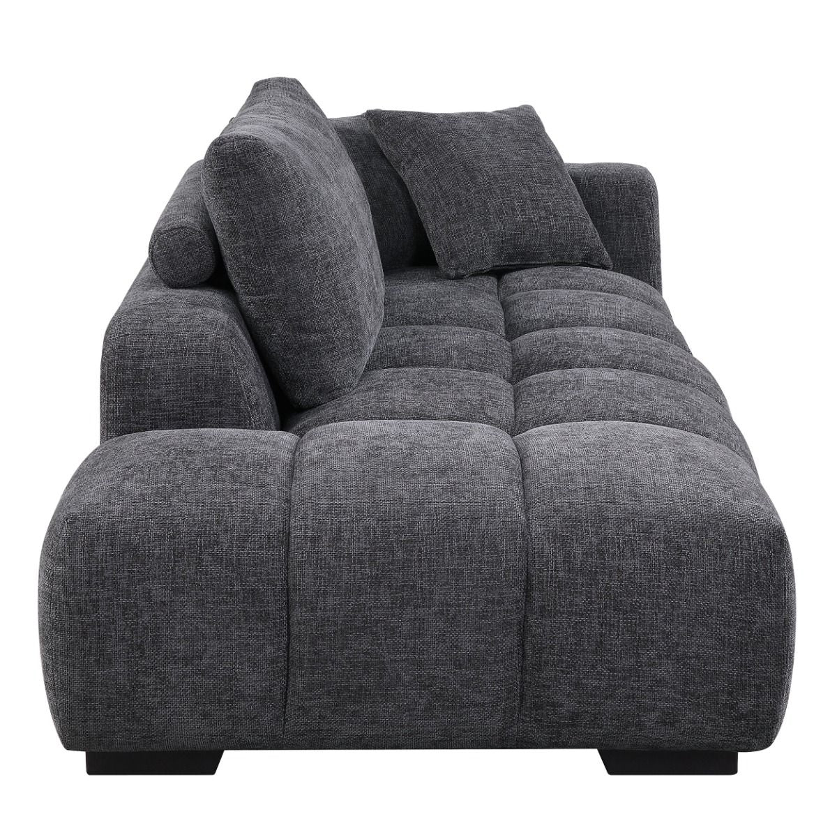 Chosen - Sectional Sofa With 6 Pillows - Gray Chenille