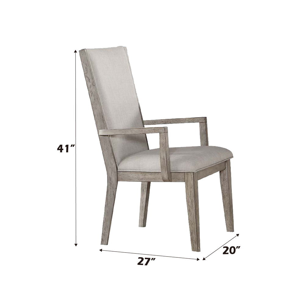 Rocky - Arm Chair Set of 2) - Fabric & Gray Oak