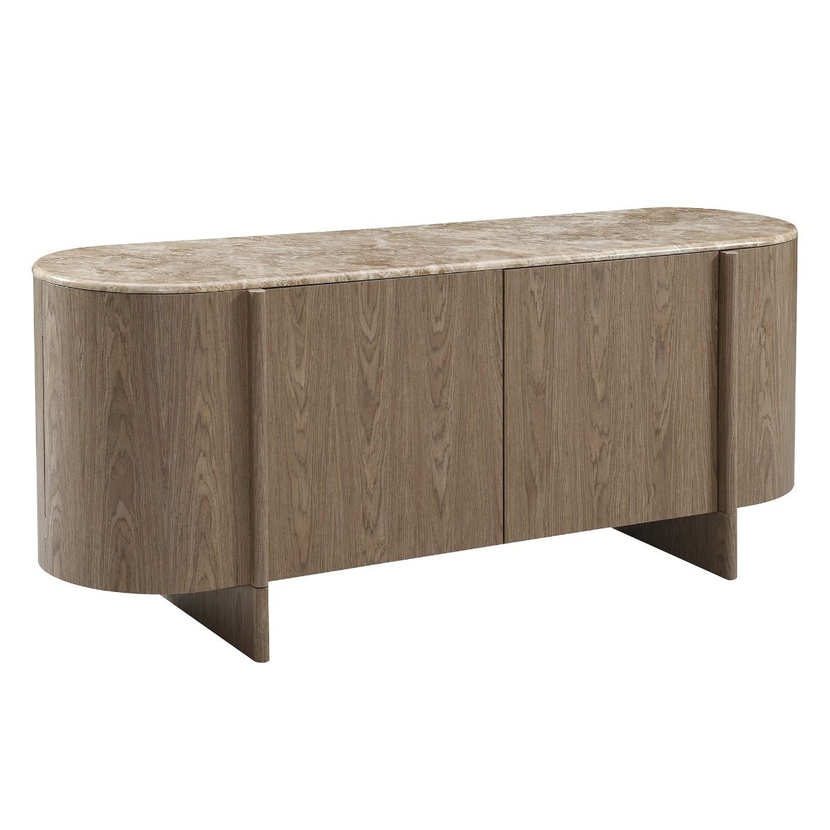 Markku - Console Table With Natural Marble - Oak