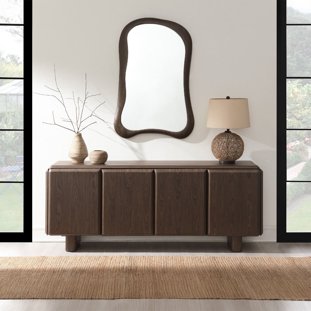 Lanza - Aceent Mirror - Dark Walnut