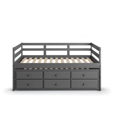 Darcie - Daybed With Trundle & Storage - Gray