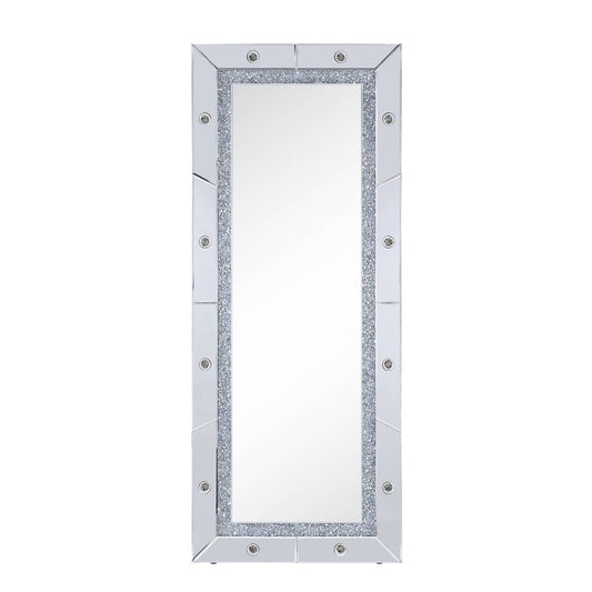 Noralie - 63" X 26" Floor Mirror - Mirrored & Faux Diamonds