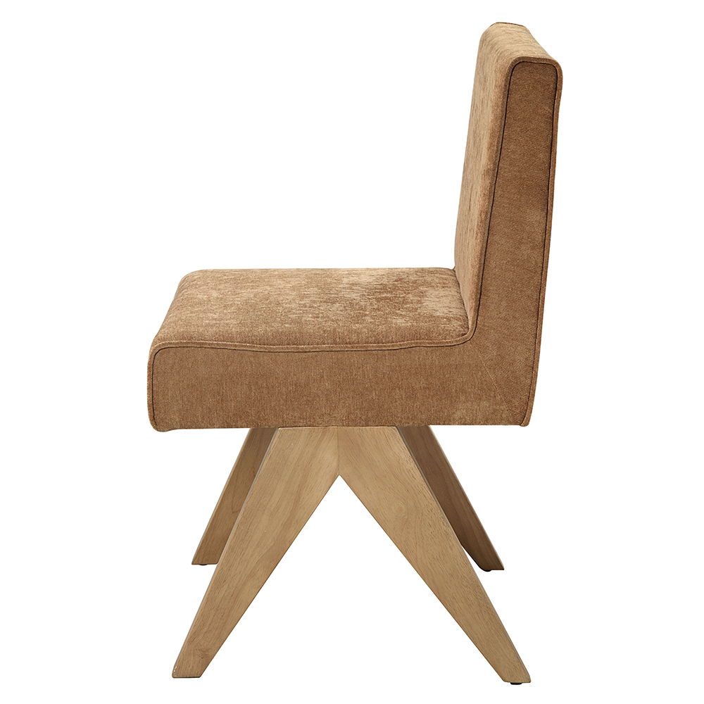 Zoey - Side Chair Set of 2) - Chocolate Chenille & Oak