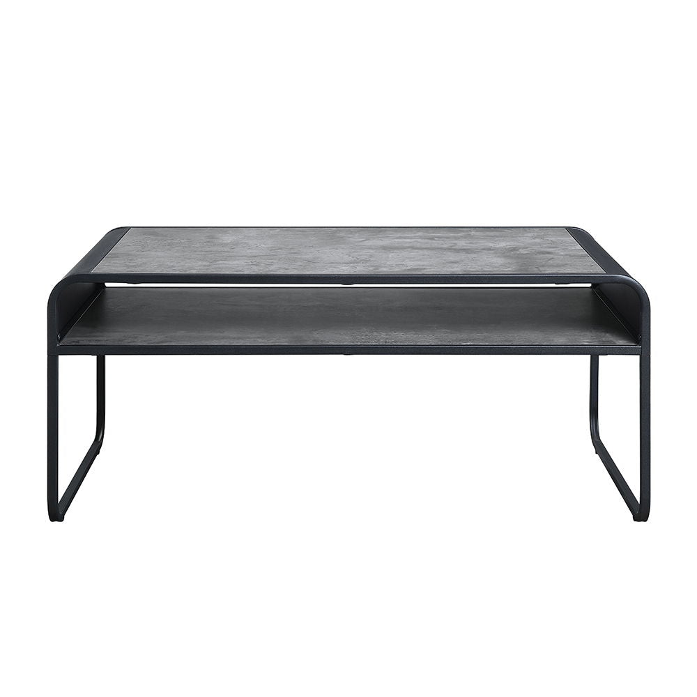 Raziela - Coffee Table - Concrete Gray & Black