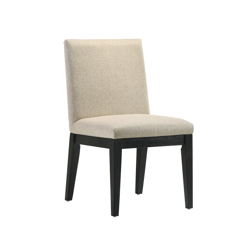 Froja - Side Chair Set of 2) - Beige Fabric & Black