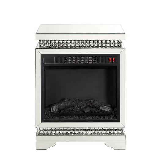 Lotus - Fireplace - Mirrored & Faux Ice Cube Crystals