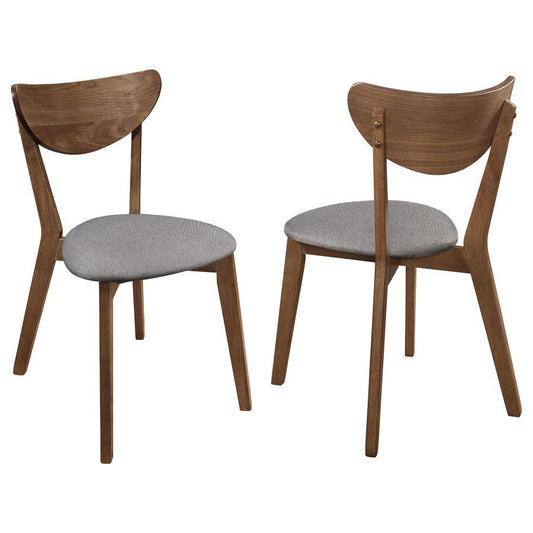 Alfredo - Upholstered Dining Chairs (Set of 2) - Gray And Natural Walnut