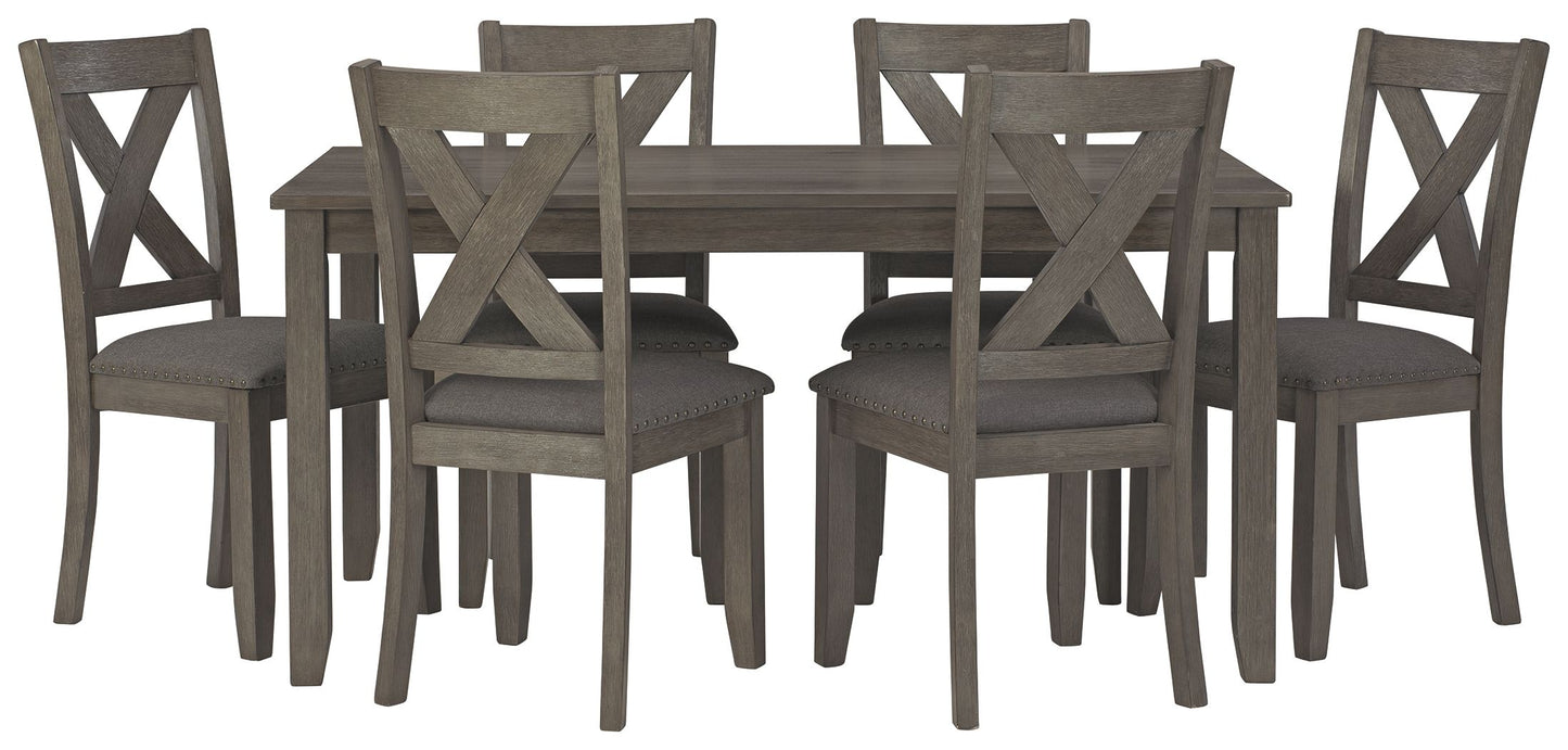 Caitbrook - Gray - Rect Drm Table Set (Set of 7)