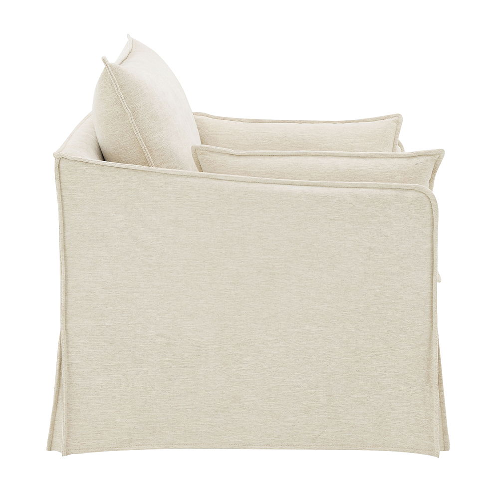 Shane - Chair With 2 Pillows - Beige Linen