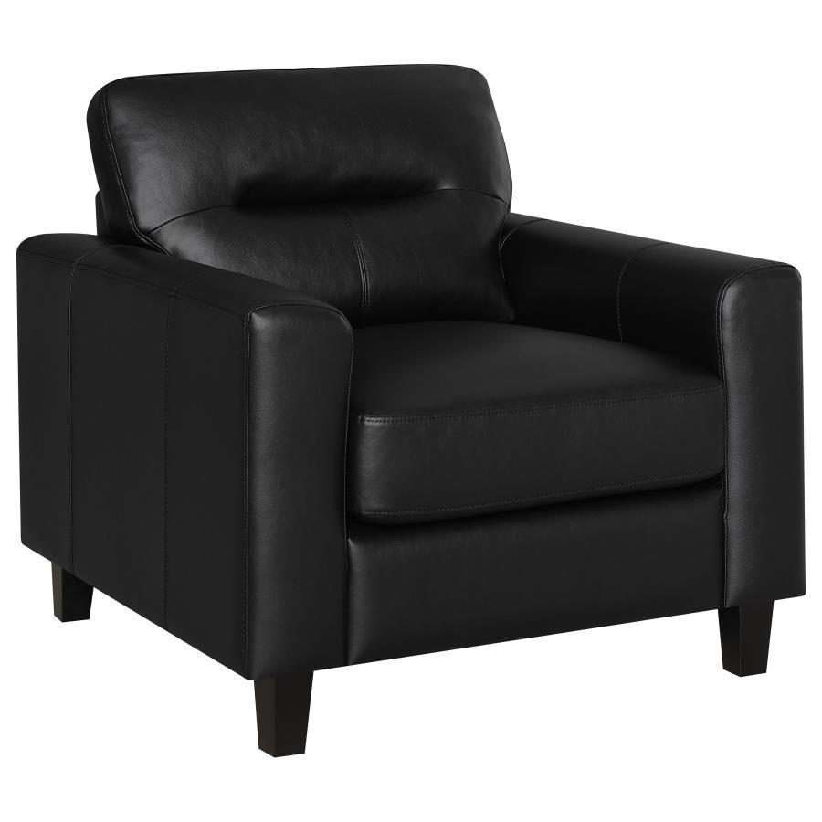 Scotland - Faux Leather Upholstered Track Arm Chair