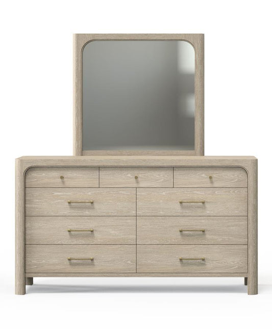 Solano - 9-Drawer Bedroom Dresser With Mirror - Weathered Mango