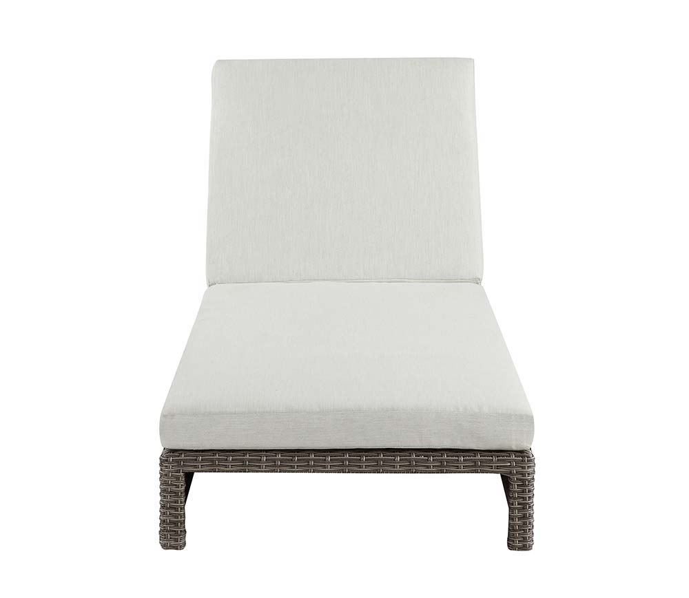 Salena - 8" Patio Sun Lounge - Beige Fabric & Gray