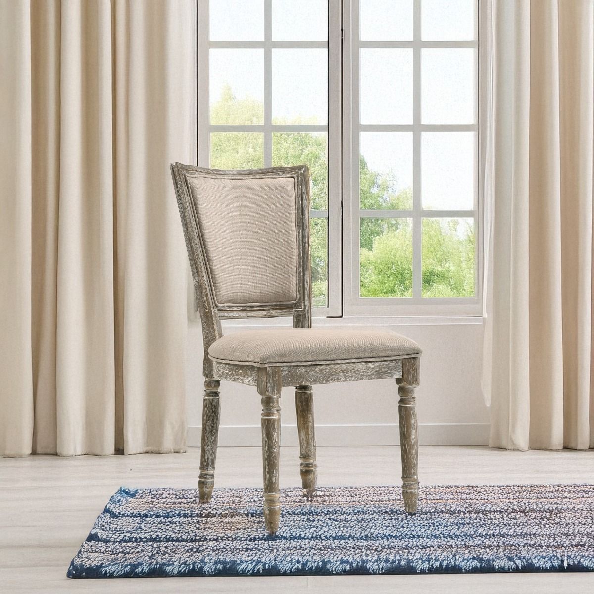 Gabrian - Fabric Side Chair Set of 2) - Two-Tone Beige & Reclaimed Gray