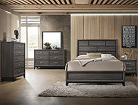 Modern gray 4 piece queen bedroom set