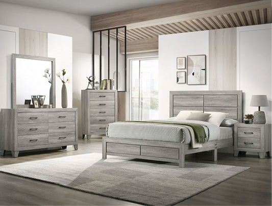 4 piece gray Queen bedroom set