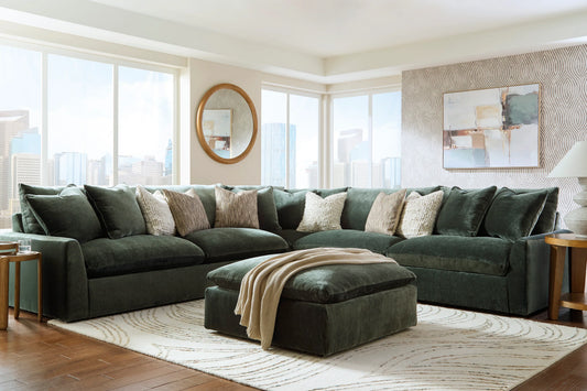 Carriage view sectional and ottoman package