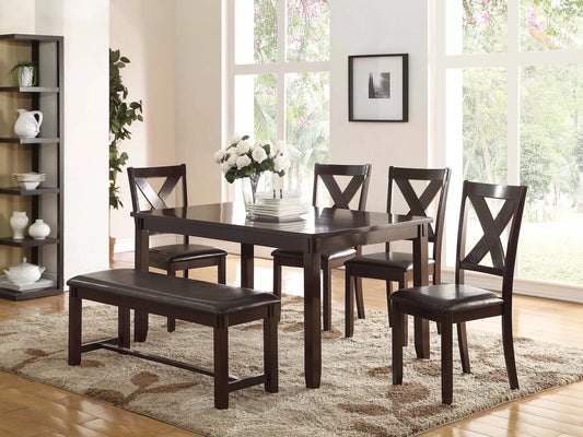 Warm Brown 6 Piece Table Set