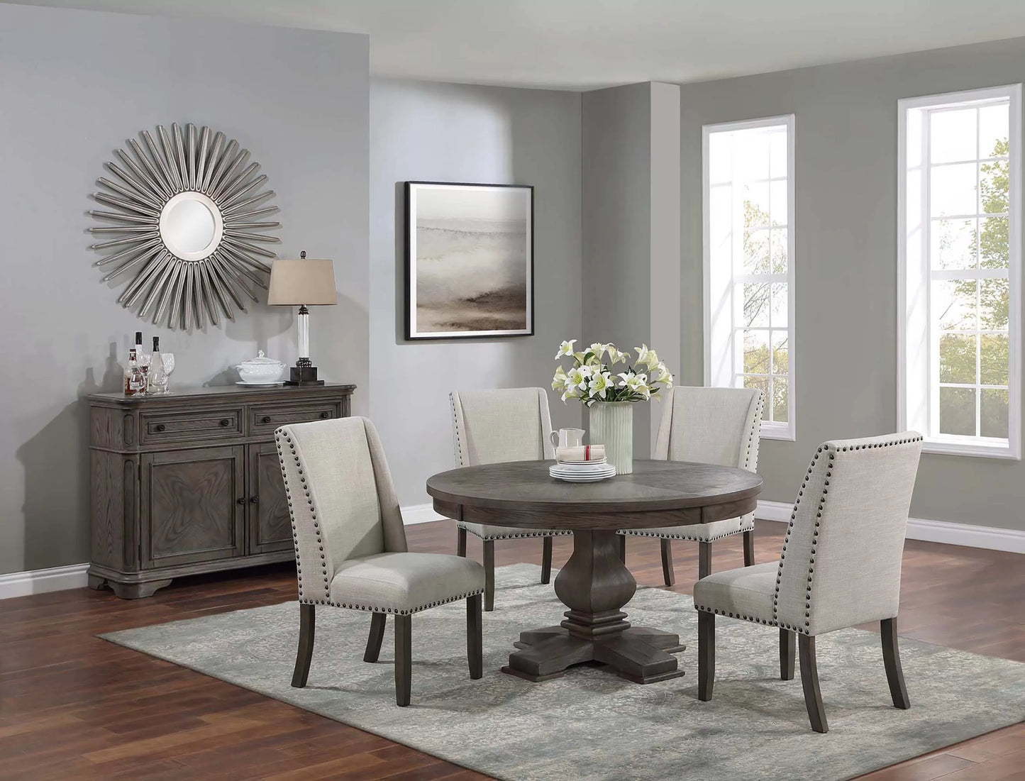 Round Rustic Table set