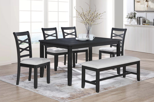 6 piece black table set