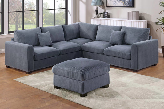 Slate Gray sectional w/ ottoman