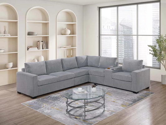 Gray console sectional
