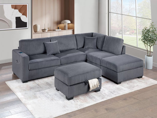 3-Piece Reversible Sectional Set W/ Ottoman