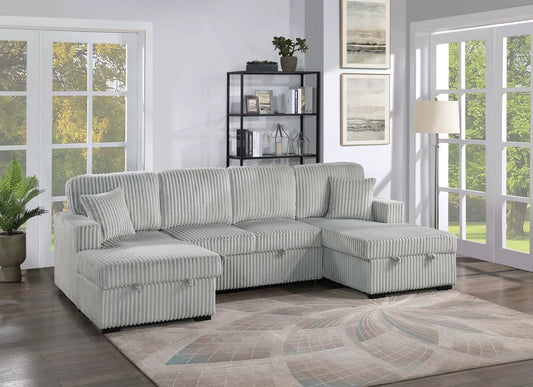 Double chaise storage sectional