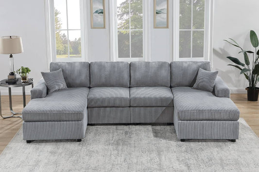 Gray Double Chaise Sectional