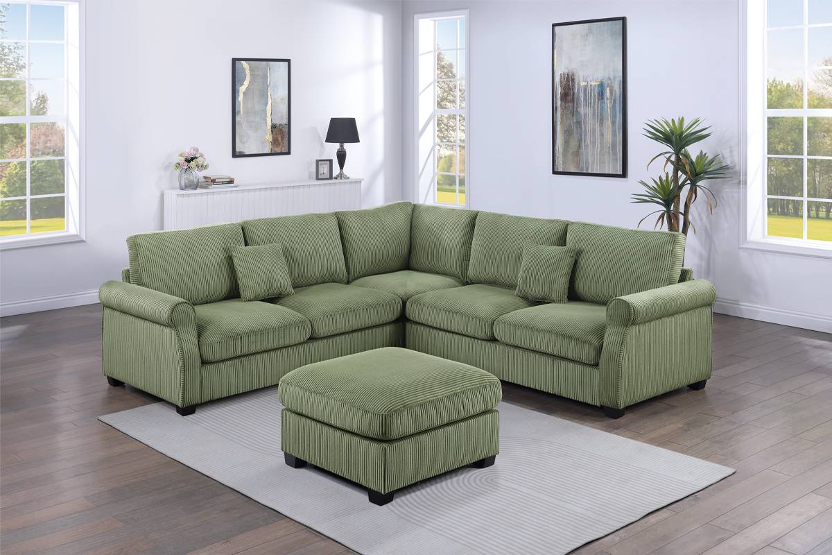 Sage 3 Piece Sectional w/ Ottoman