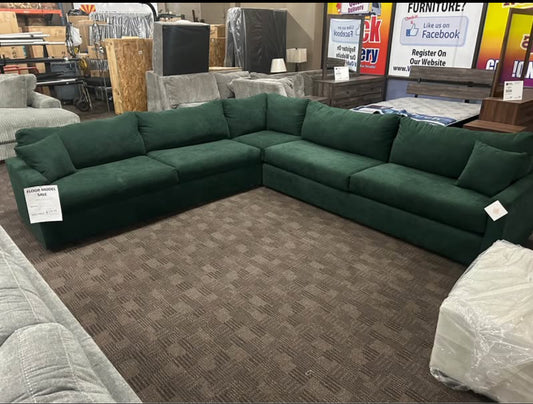 Large L Shaped Green Sectional