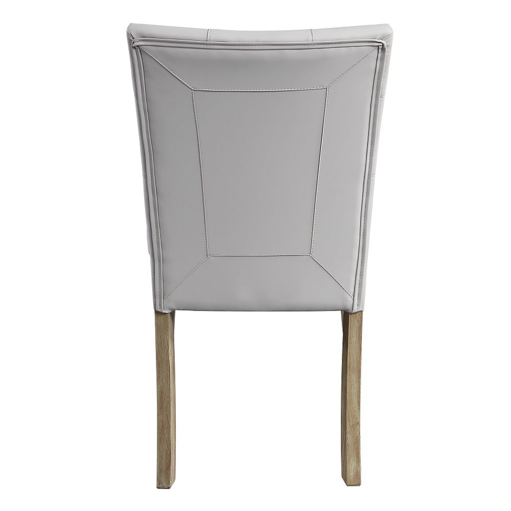 Charnell - Side Chair (Set of 2) - Gray Synthetic Leather & Oak