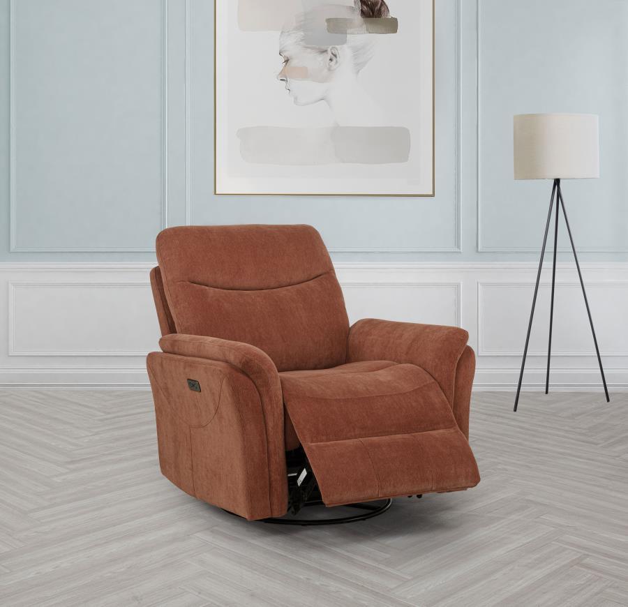 Adler - Upholstered Power Swivel Glider Recliner