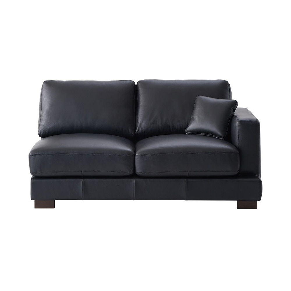 Geralyn - Sectional Sofa With 2 Pillows - Black Leather