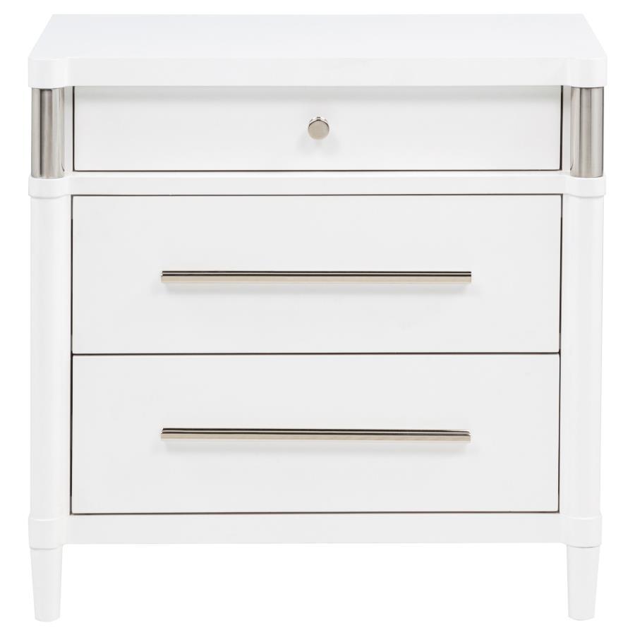 Gracemont - 3-Drawer Bedroom Nightstand Bedside Table - White