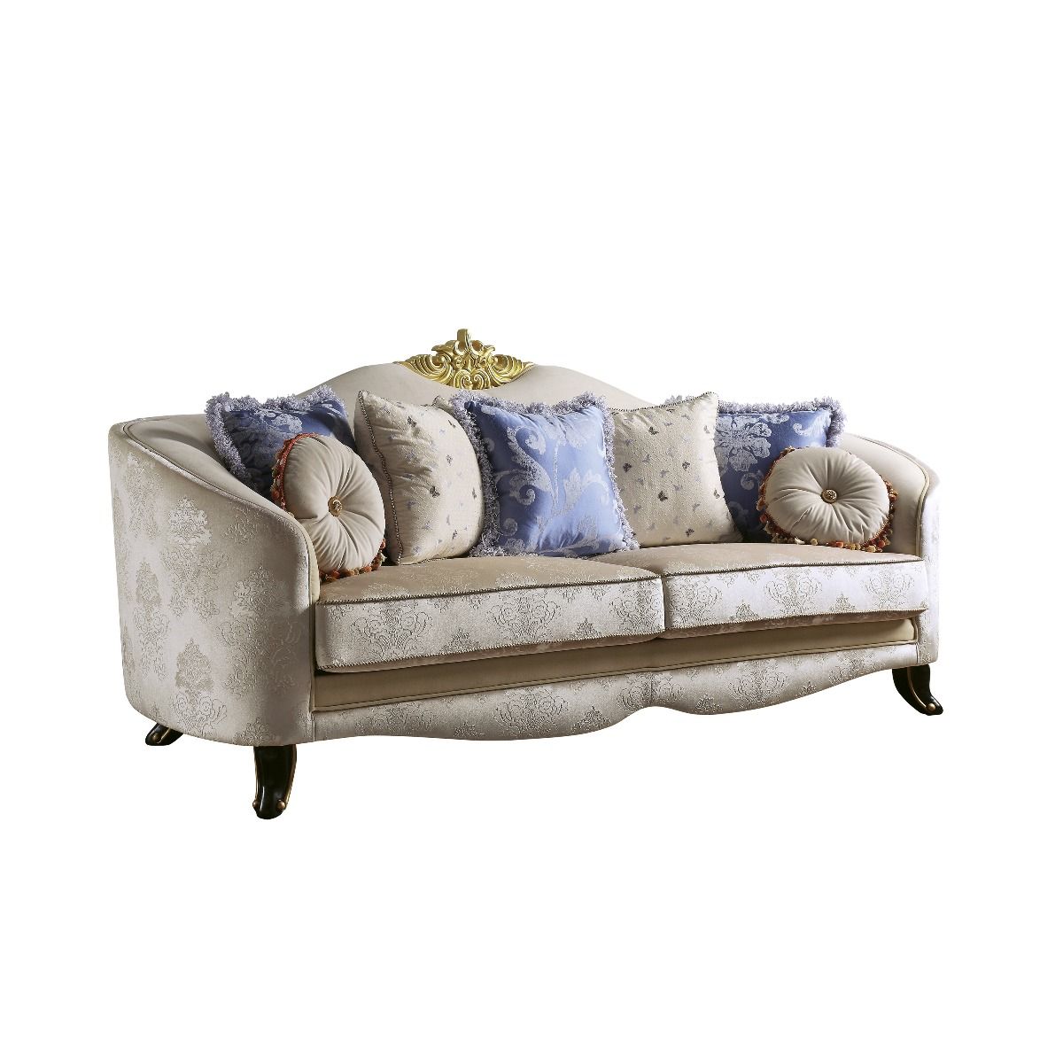 Sheridan - Sofa With 7 Pillows - Cream Fabric