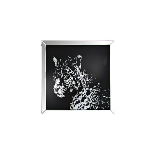 Talisha - Wall Art - Mirrored & Faux Crystal Leopard
