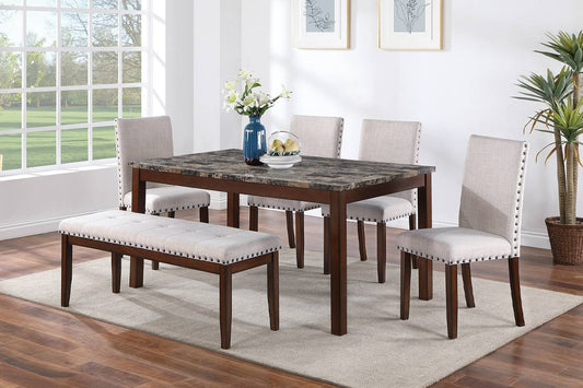 6 piece faux marble table set