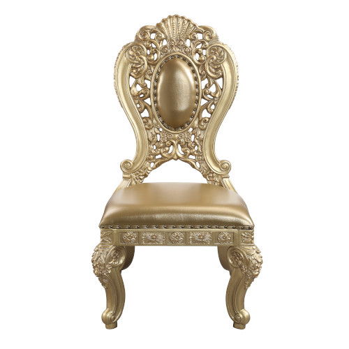 Seville - Side Chair Set of 2) - Synthetic Leather & Gold