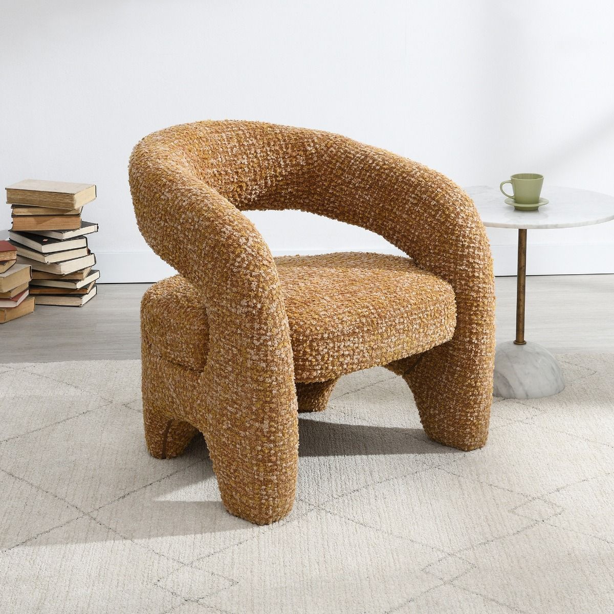 Pelia - Accent Chair - Orange Tweed