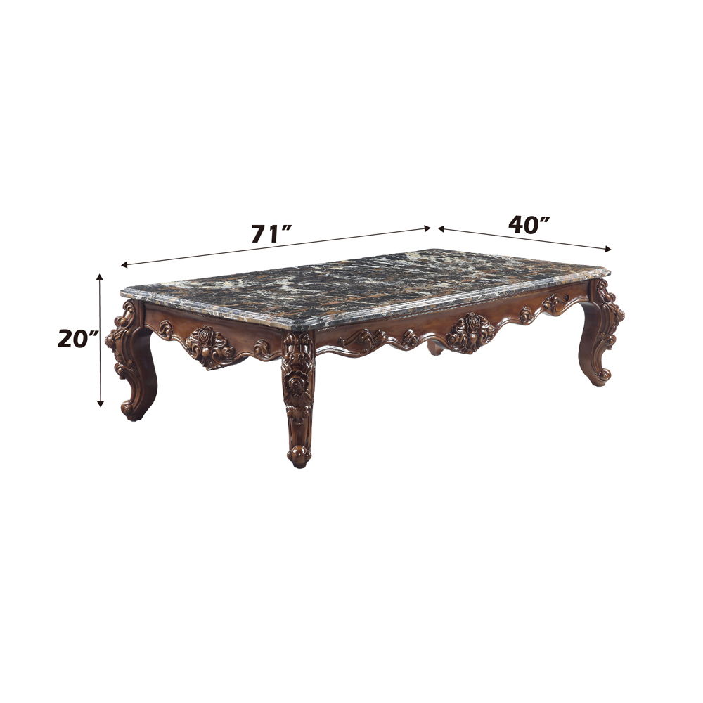 Forsythia - Coffee Table - Marble Top & Walnut