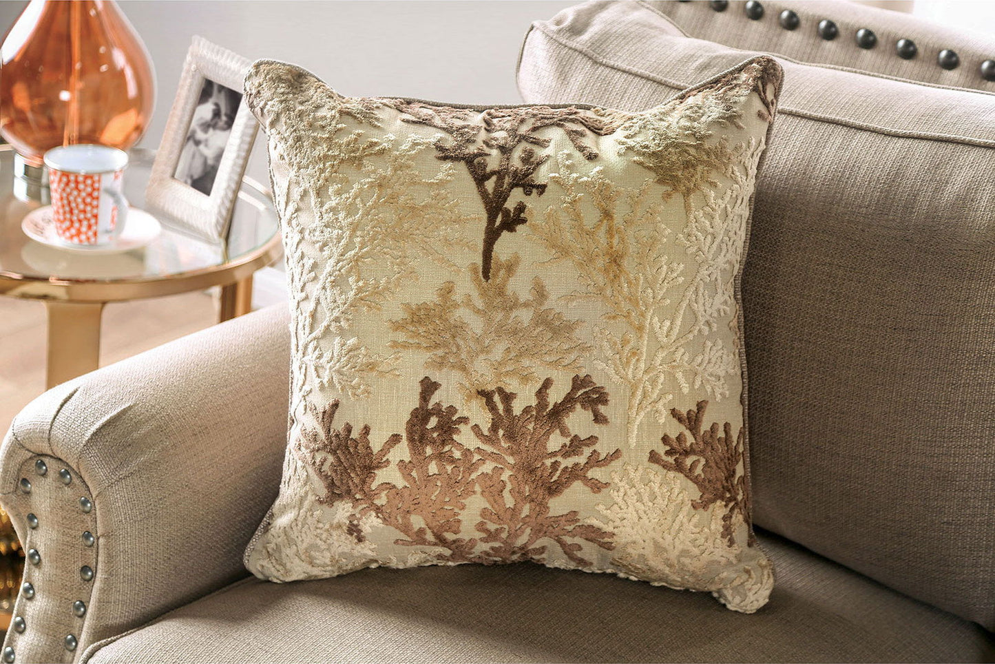 Briana - Sofa - Beige / Gold