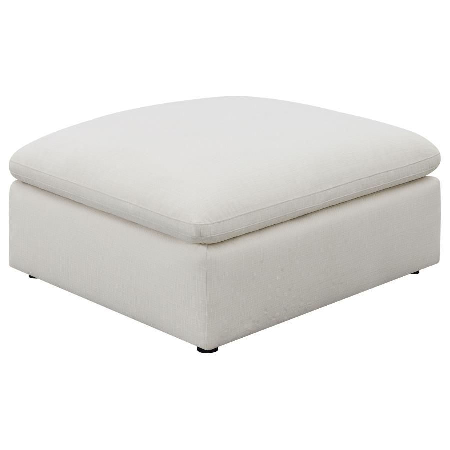 Hobson - Square Upholstered Ottoman - Ivory